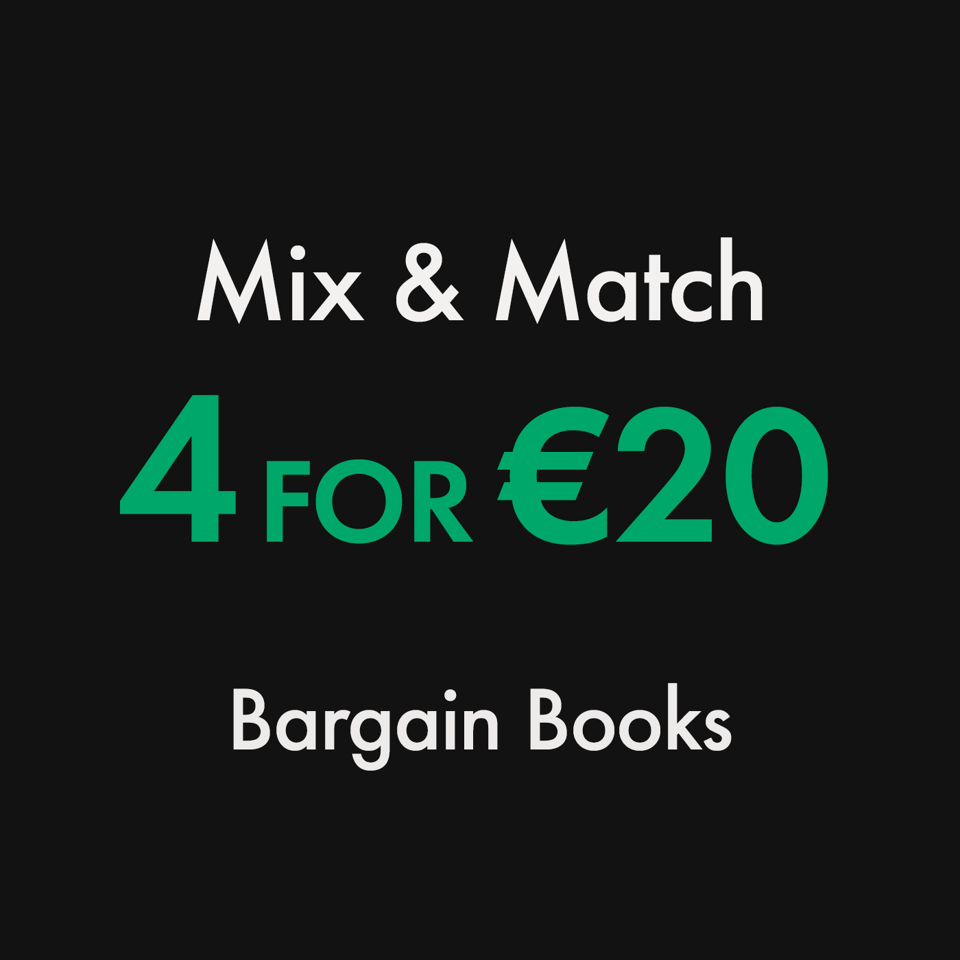 4 for €20 Bargain Books