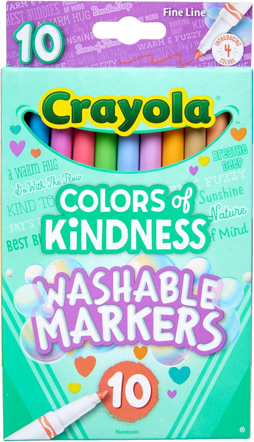 Crayola Colours of Kindness Washable Fine Line Markers 10 Pack