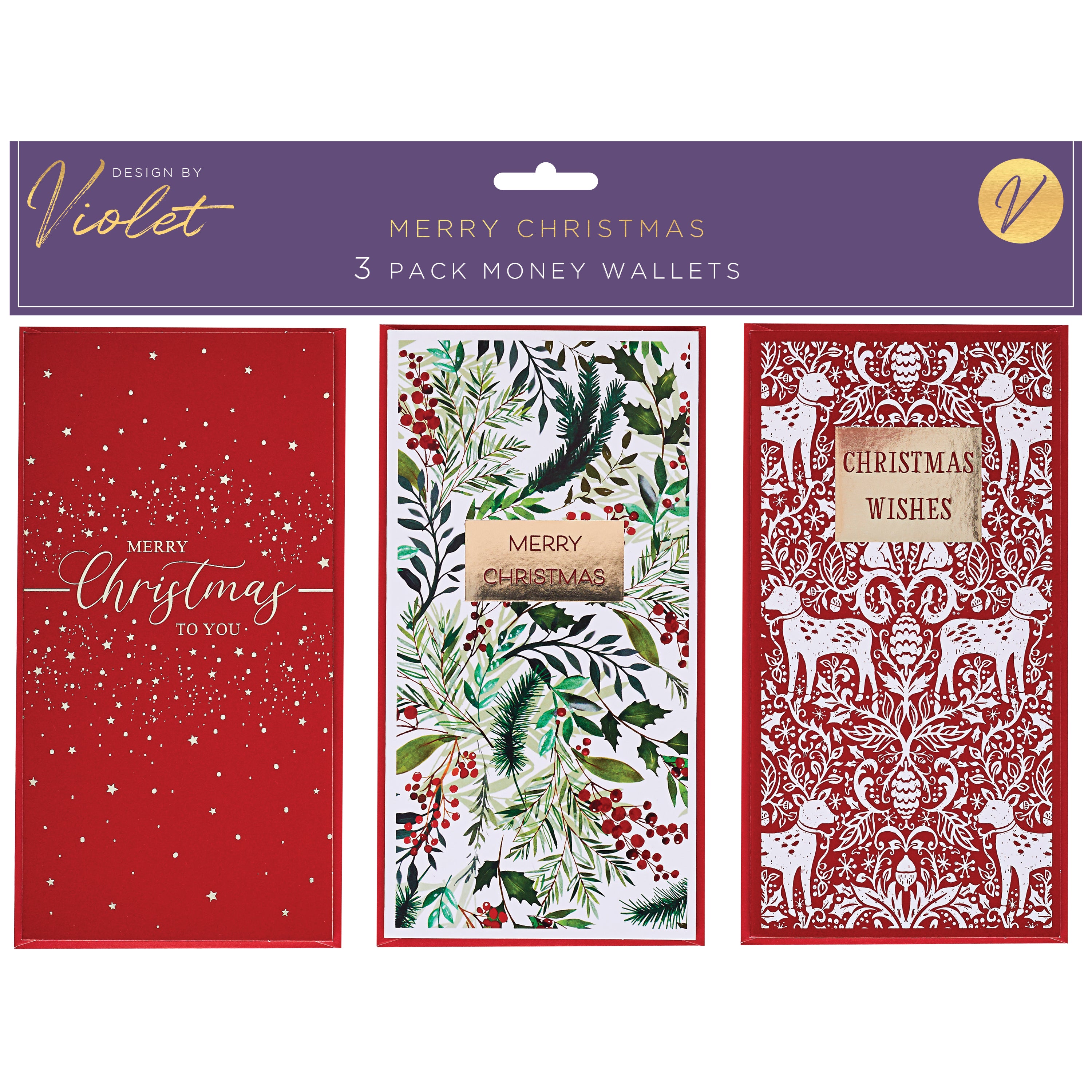Luxury Money Wallets (3pk) Merry Christmas