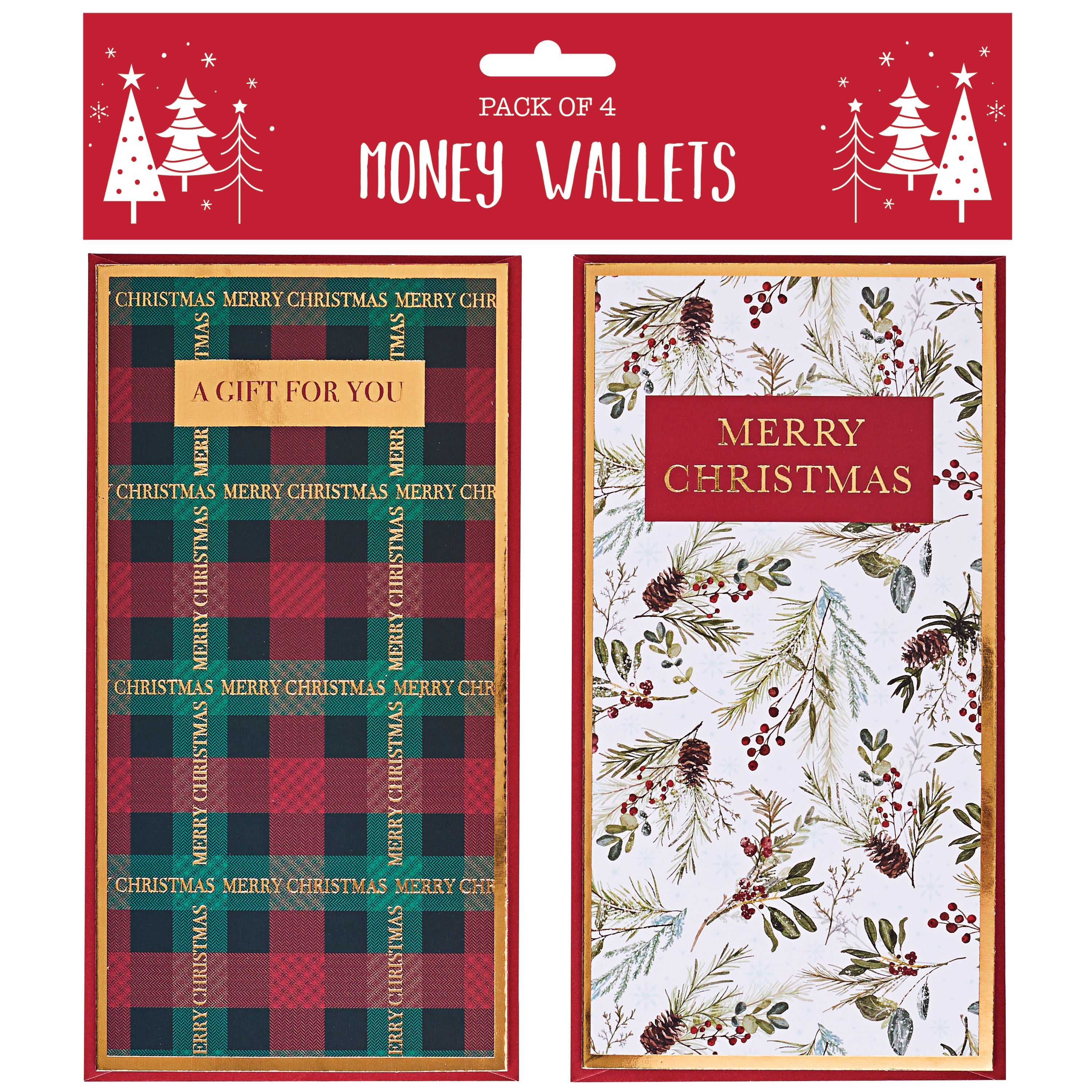 Money Wallets (4pk) Traditional