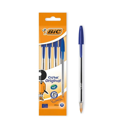 Bic Cristal Ballpen 4 Pack Blue