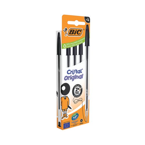 BIC Cristal Original 4 Pack - Black