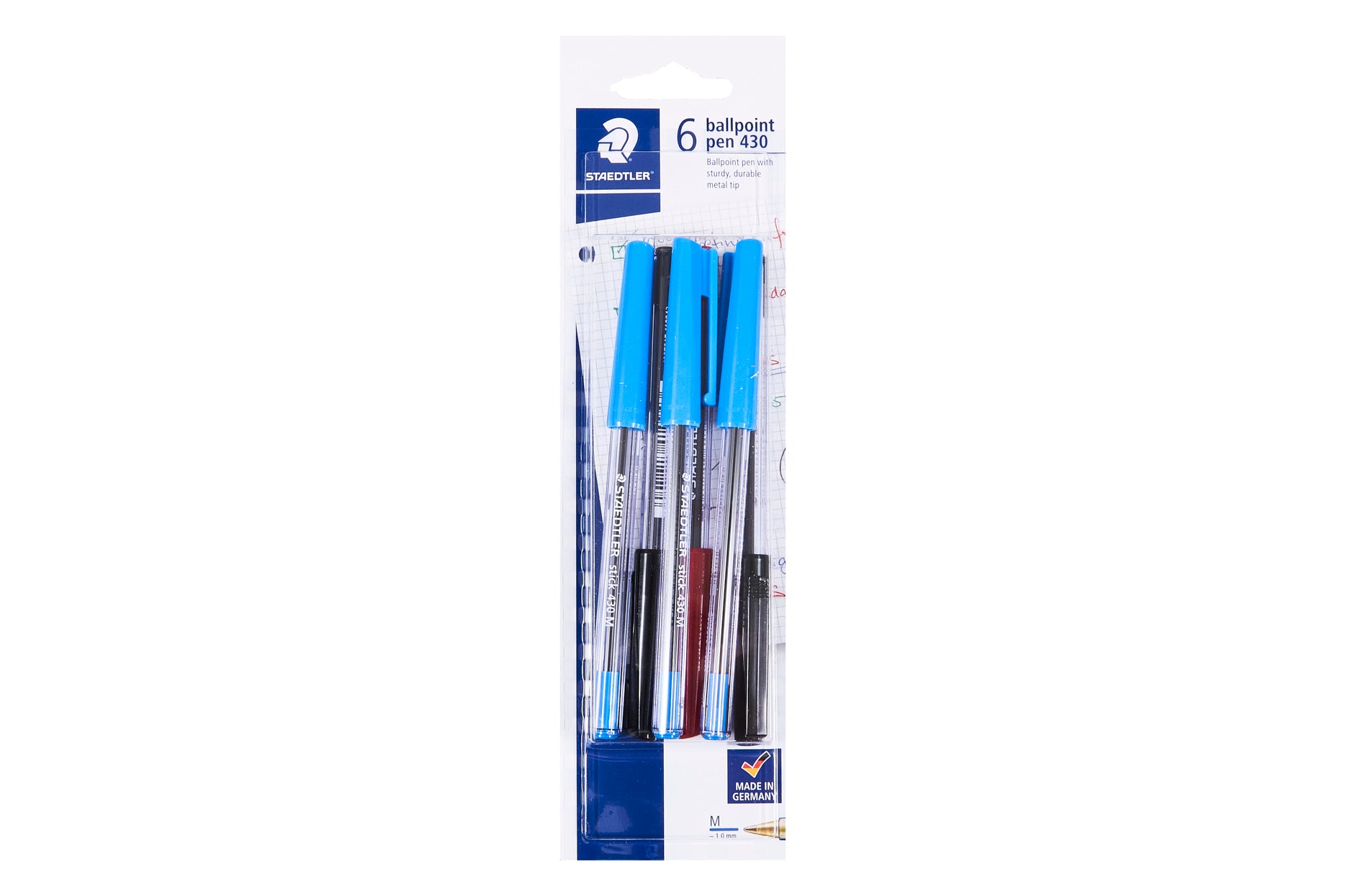 Staedtler Medium Stick 430 Ballpoint Assorted 6 Pack