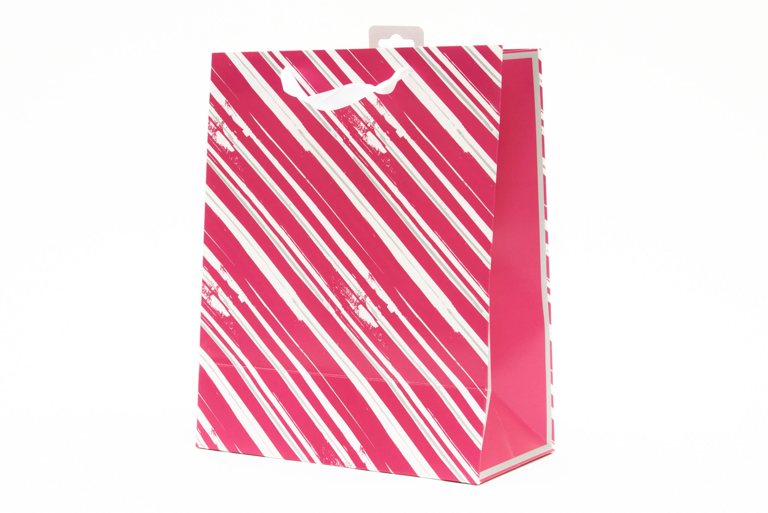 G/BAG LG PINK & SILVER STRIPE [6]