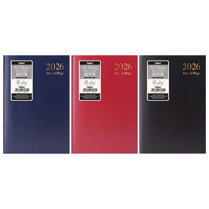 2026 A5 Casebound Diary - Day To A Page