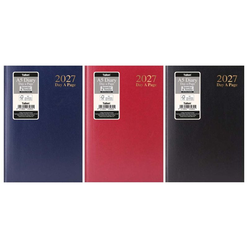 2027 A5 Casebound Diary - Day To A Page
