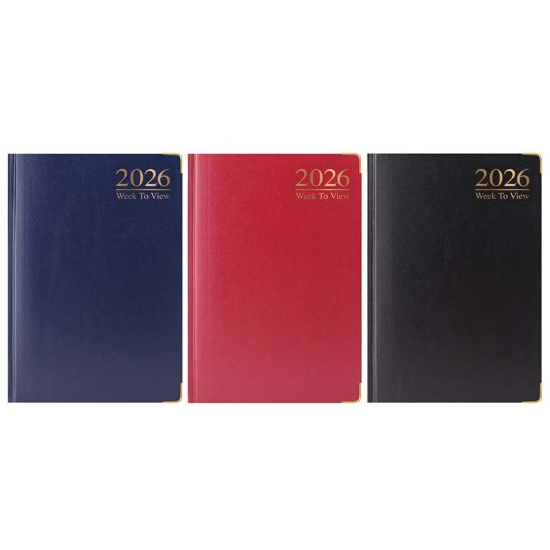 2026 A5 Padded Casebound Diary - Week to View.