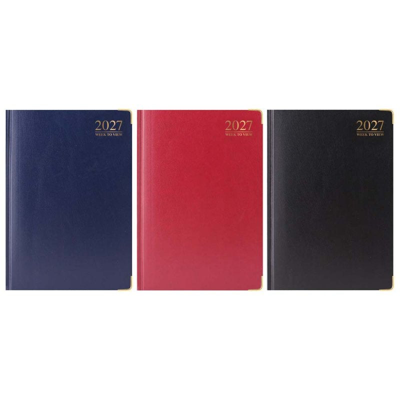 2027 A4 Padded Casebound Diary - Week to View