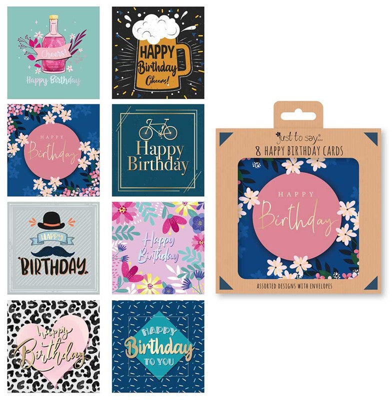 8 Adult Birthday Cards