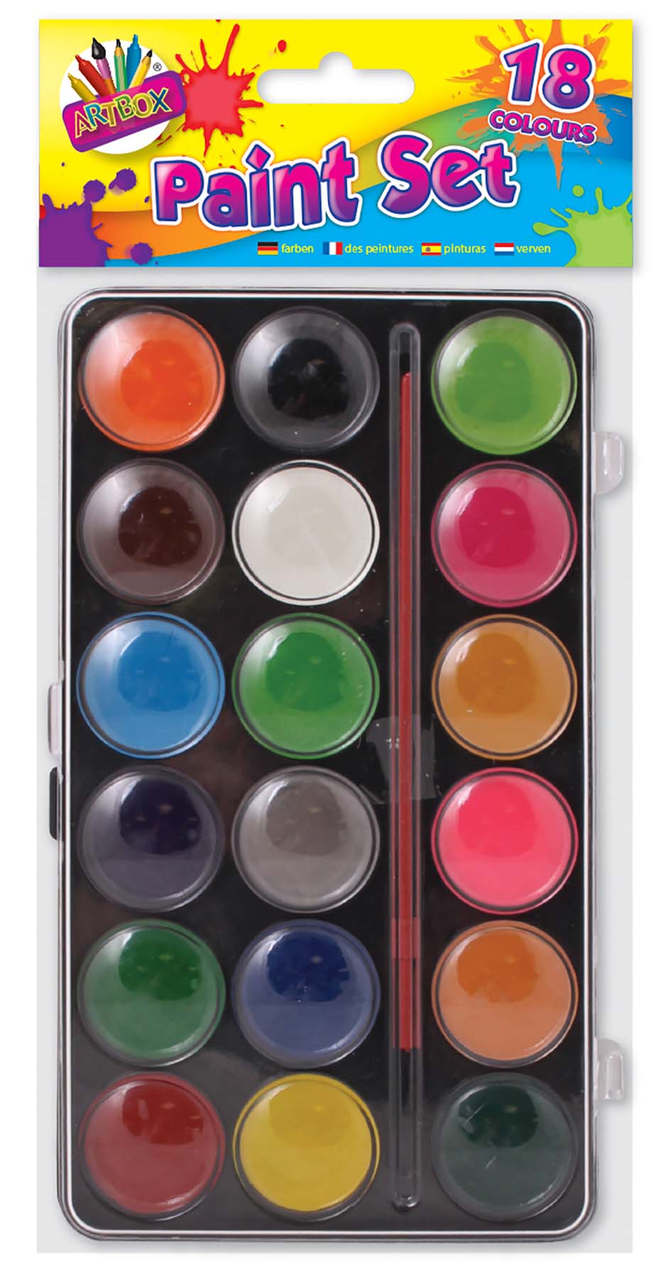18 Colour Paint Box With Paint