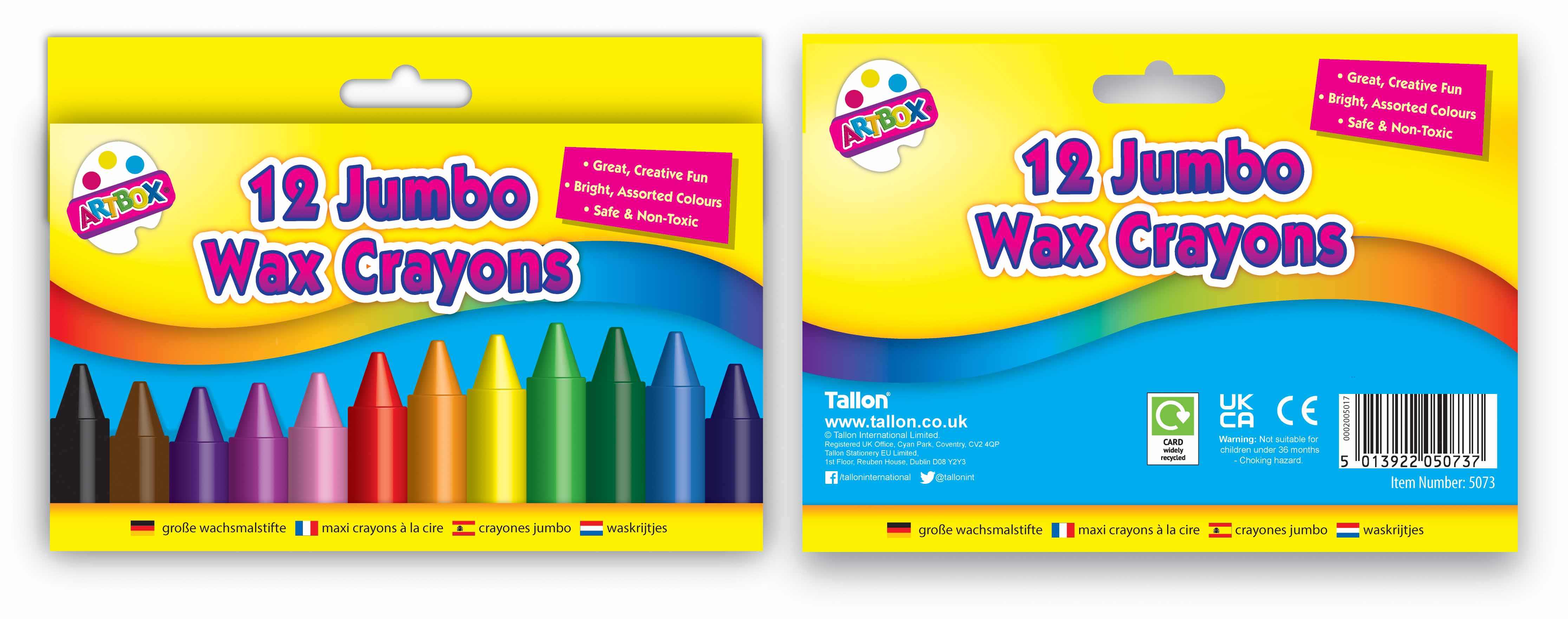 Jumbo Wax Crayons 12 Pack