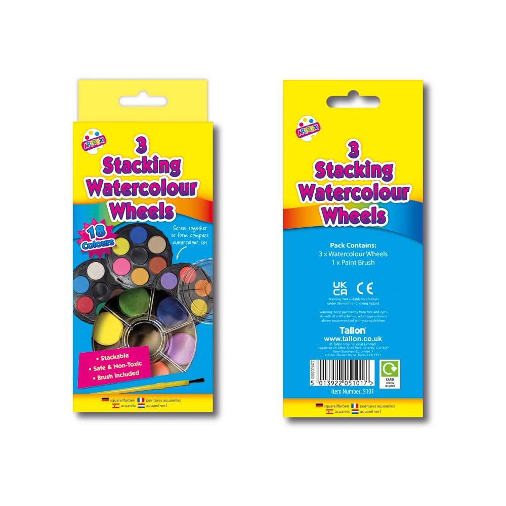 Watercolour Paints Wheel 18 Colours
