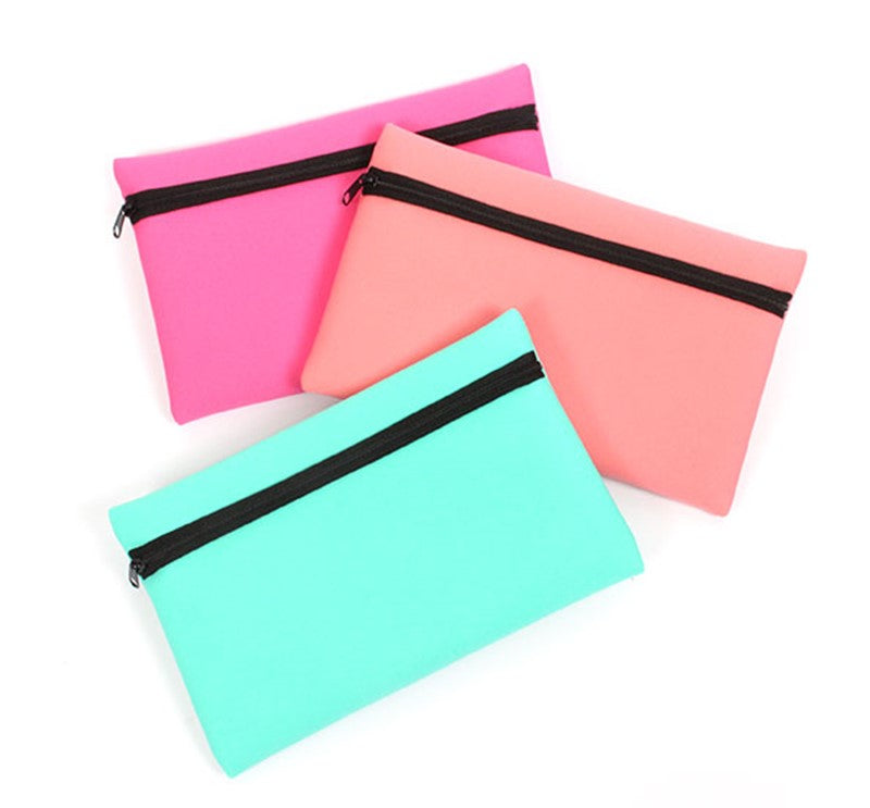 Pencil Case - Flat Neoprene - Bright Colours