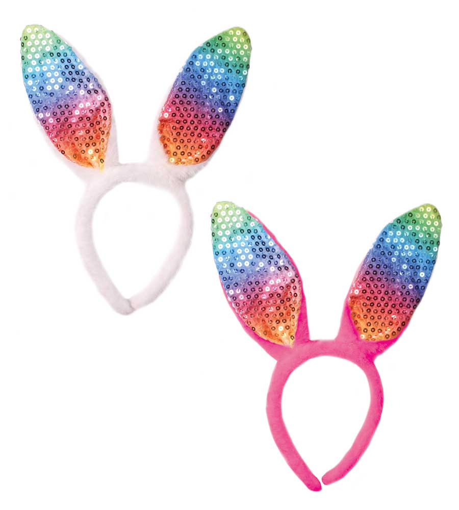 Sequin Rainbow Easter Bunny Ears