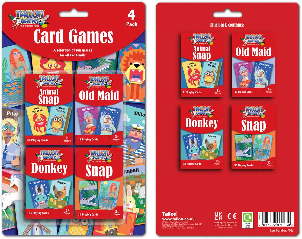 Children's Playing Cards 4 Pack