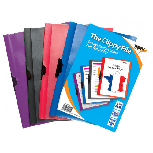 Tiger Stationery A4 Clippy File