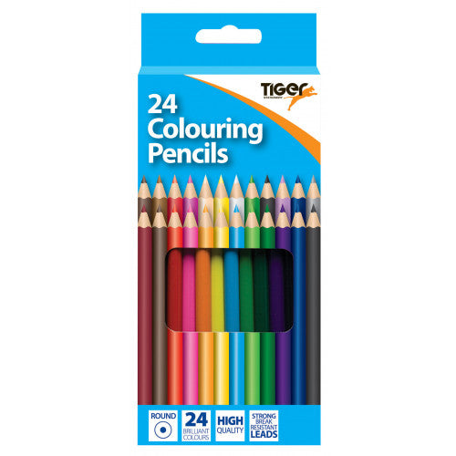 Tiger Stationery 24 Full Length Colouring Pencils