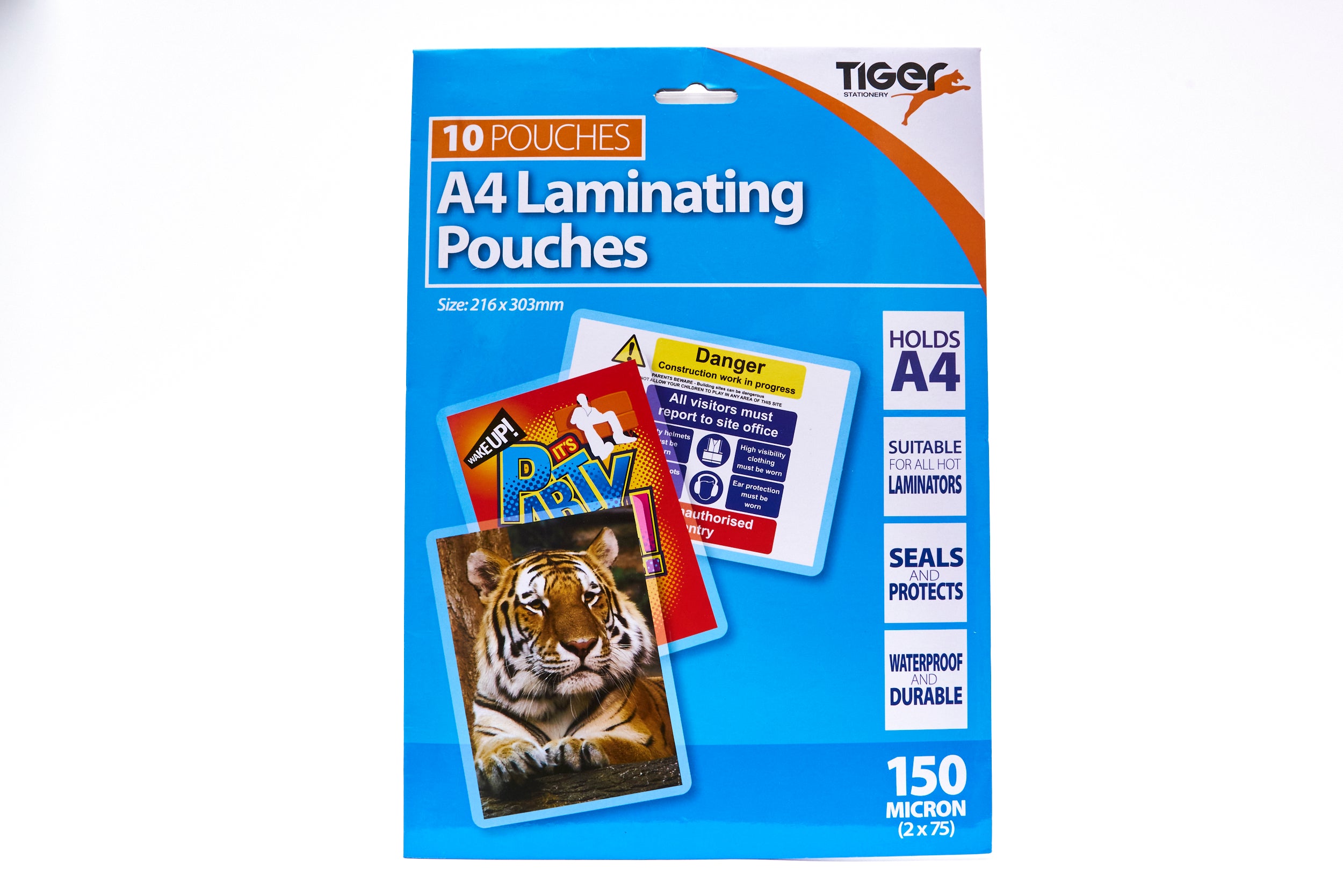 Tiger A4 Laminating Pouches 150 Microns 10 Pack
