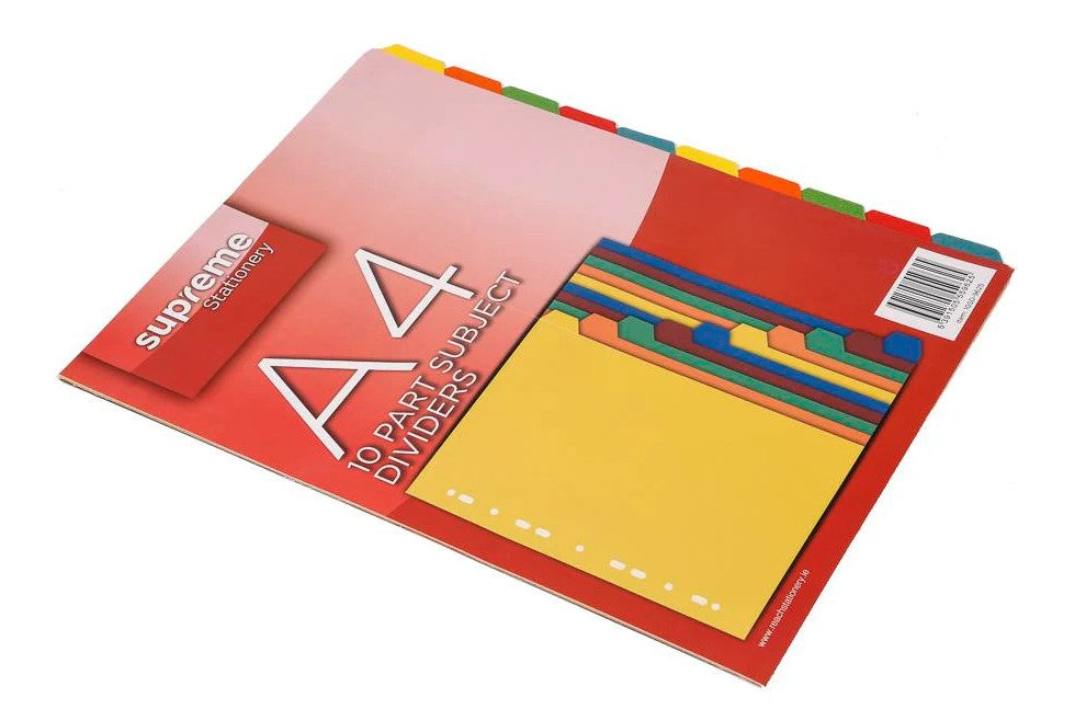 A4 Supreme Subject Dividers 10 Part