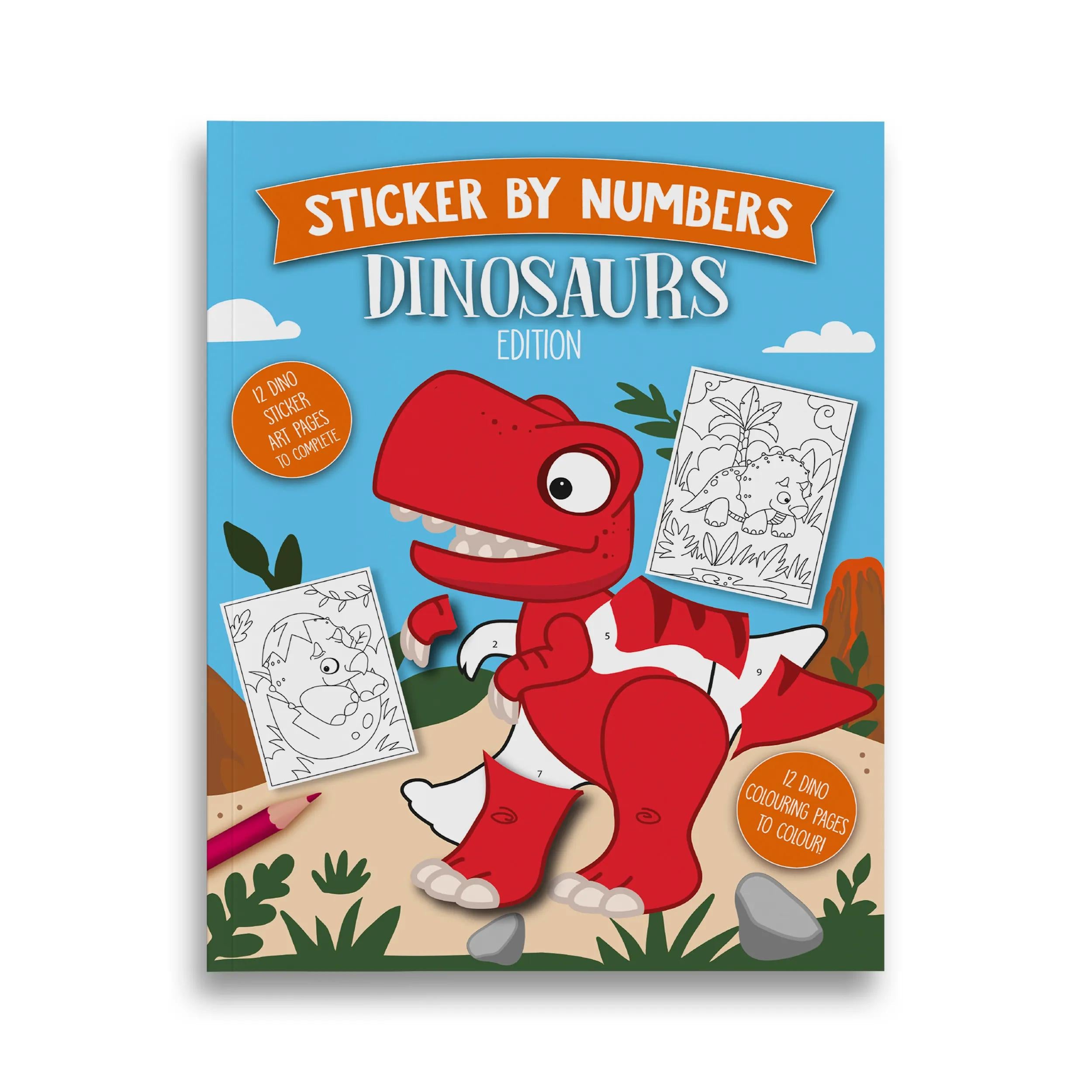Dinosaur Sticker by Number Book
