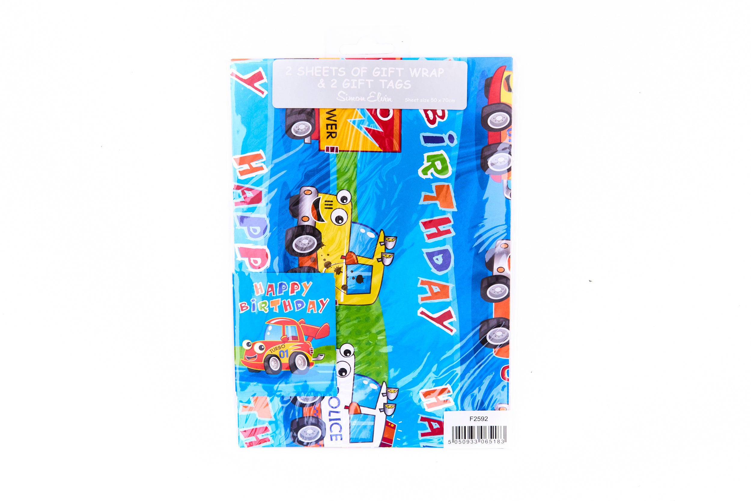 Gift Wrap and Tags: Happy Birthday Vehicle Design