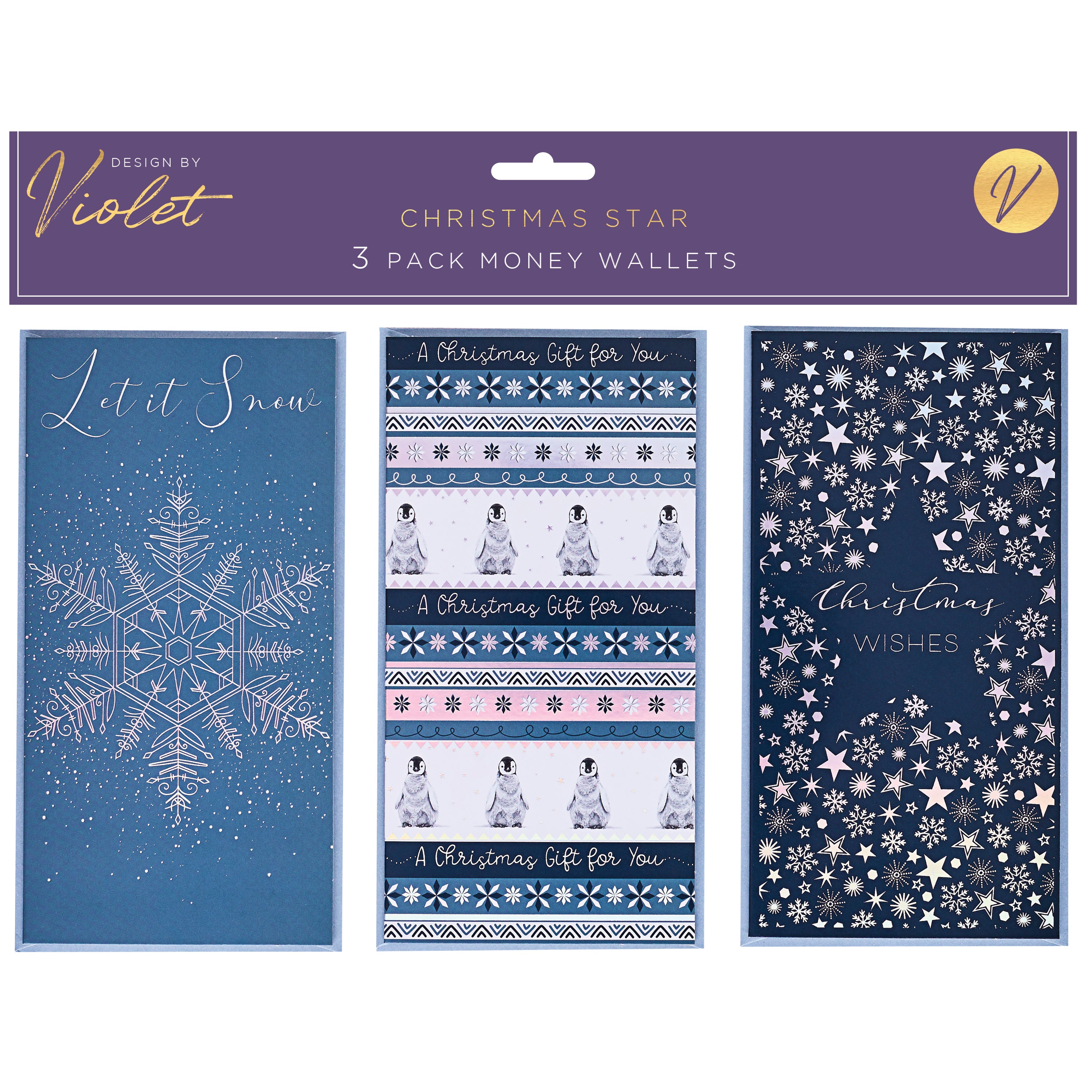 Luxury Money Wallets (3pk) Christmas Star