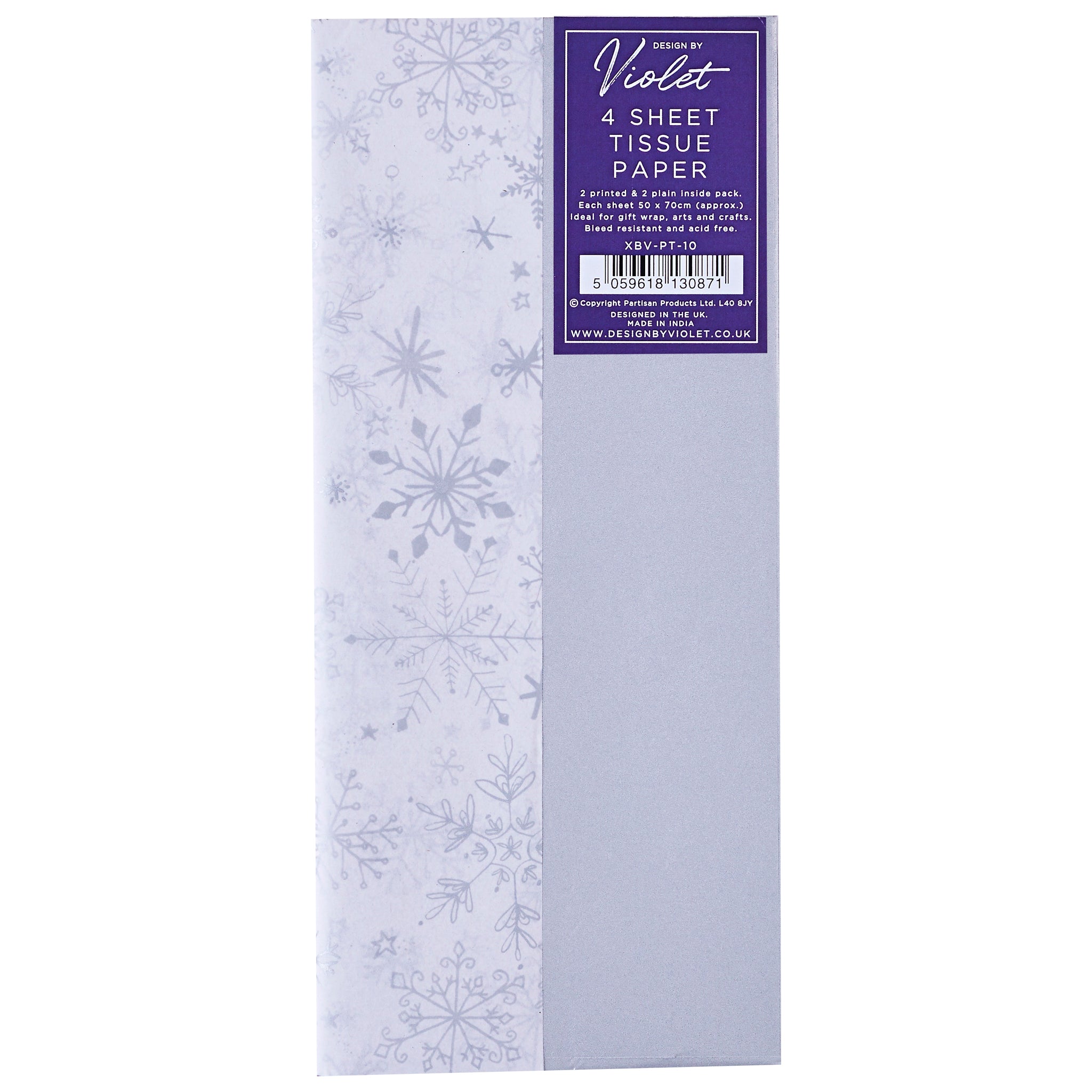 Gift Tissue Paper (4pk) Silver Snow
