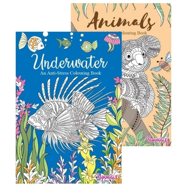 Animals & Under Water Anti-Stress Colouring Book