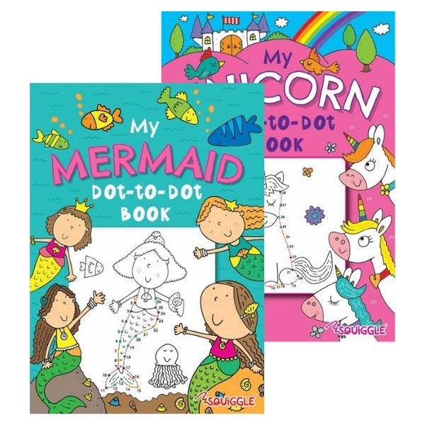 Mermaid & Unicorn Dot-To-Dot Colouring