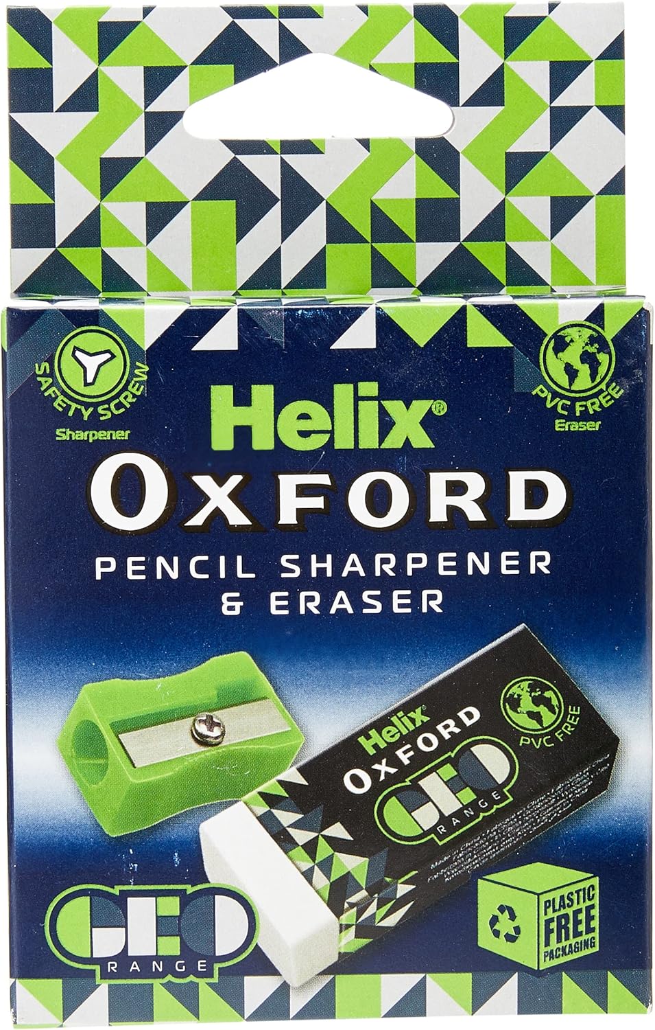 Helix Oxford Geo Eraser and Pencil Sharpener