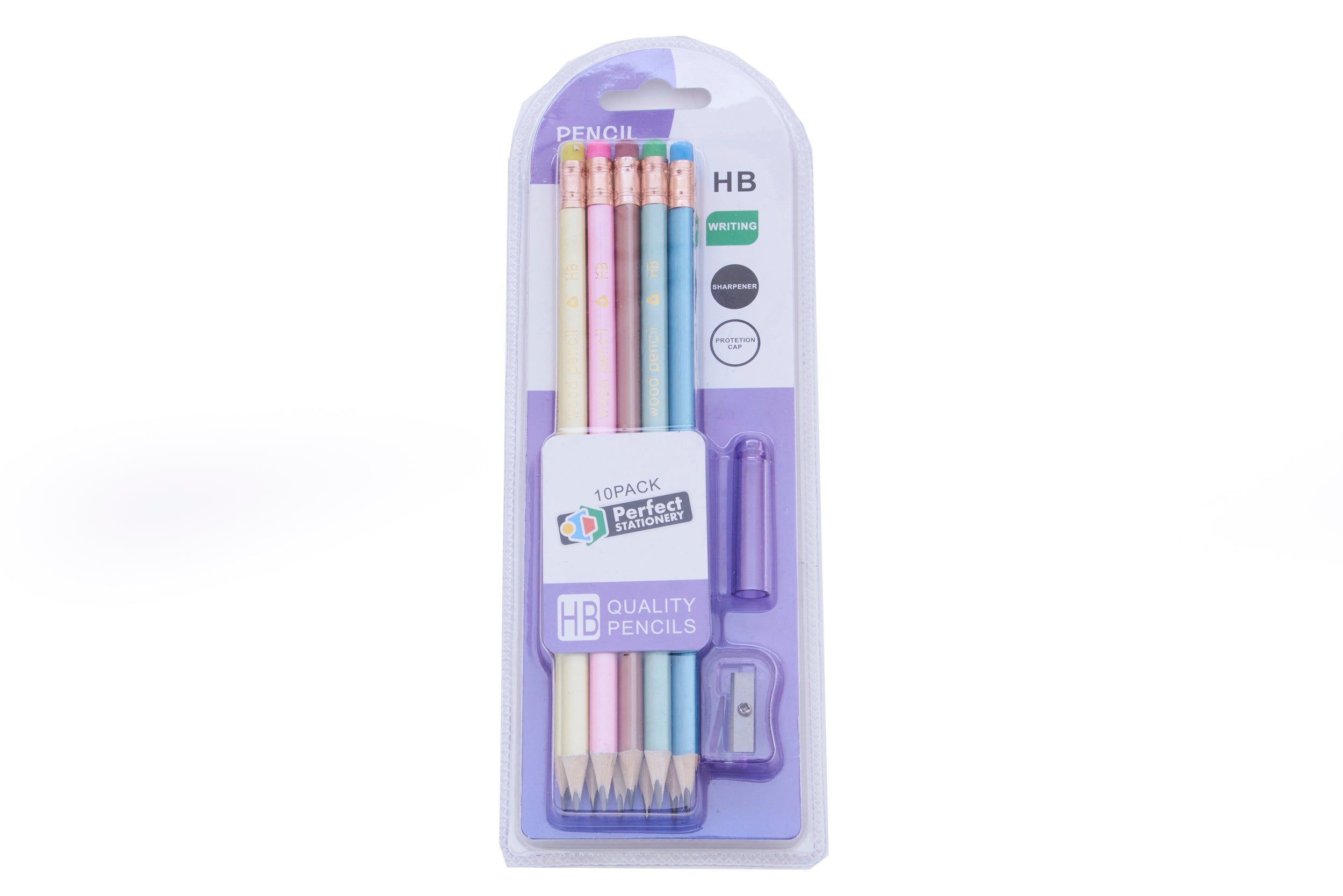 Pastel Pencils With Rubber &amp; Sharpener 10 Pack