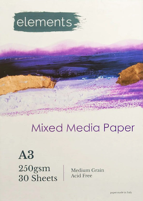 Elements Mixed Media Pad - 250gsm - 30 Sheets - A3
