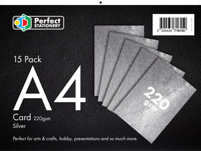 Card A4 Silver 220Gsm 15 Pack