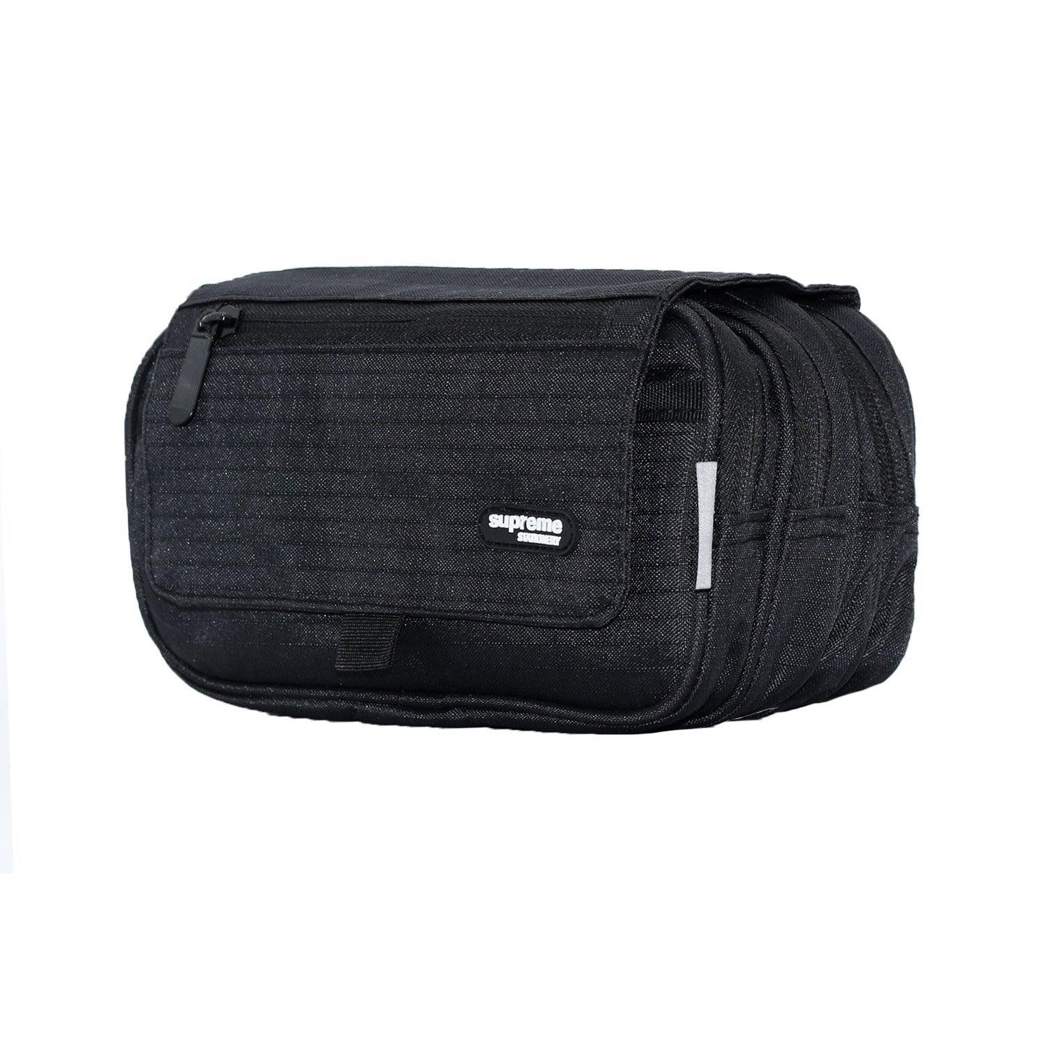 Pencil Case - Three Compartments with Flap - Assorted Colours
