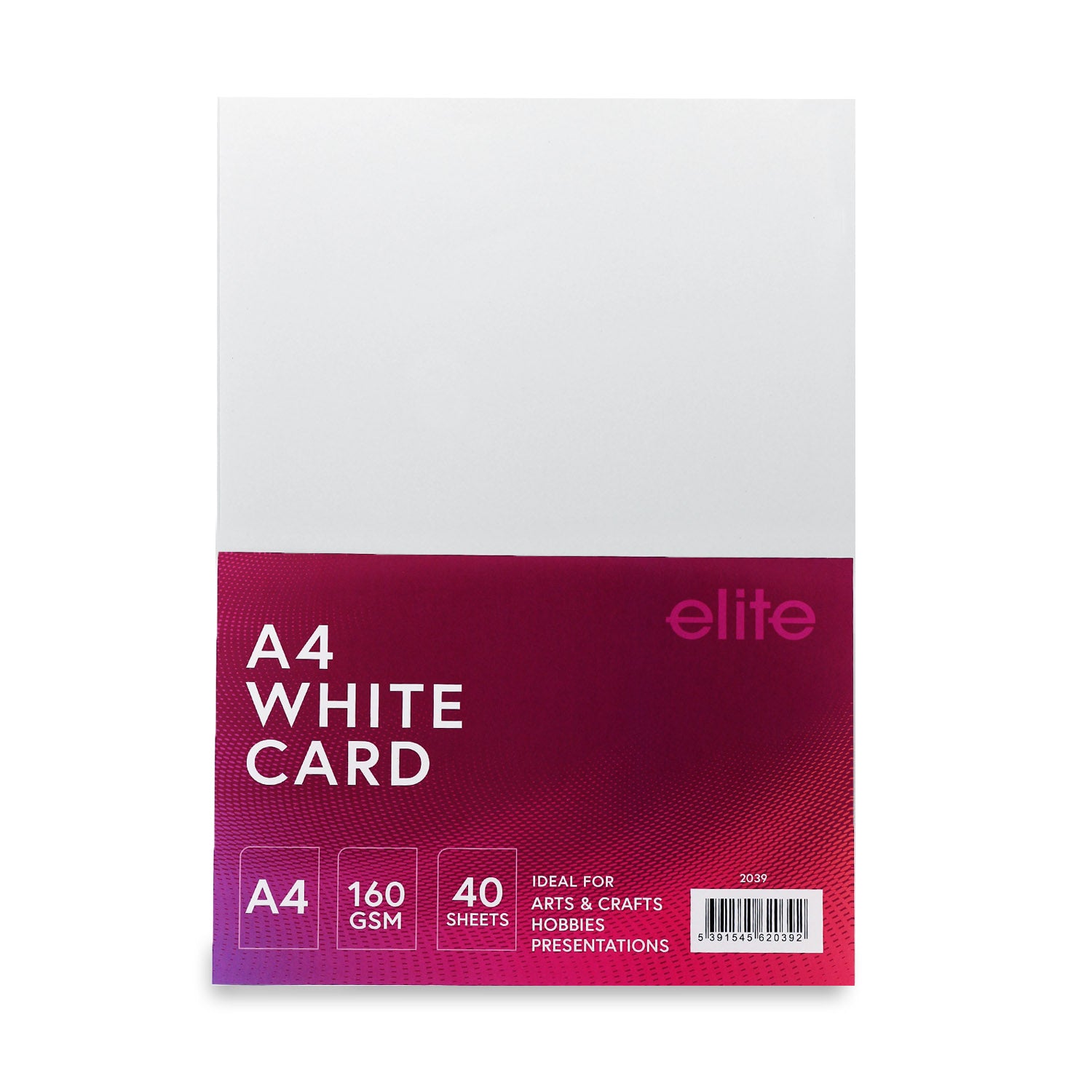 A4 Coloured Card 40Pk (White)