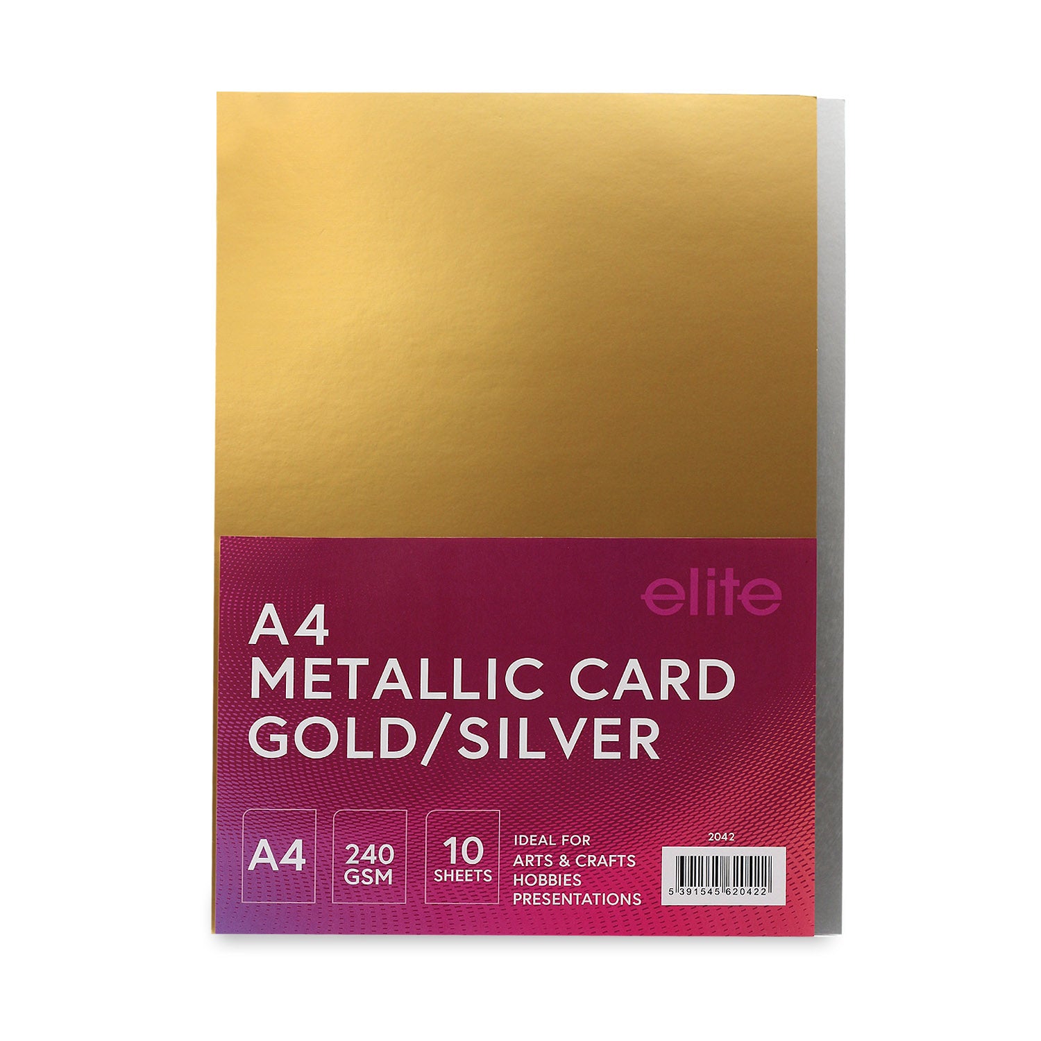 A4 Assorted Metallic Card 10Pk (Gold & Silver)
