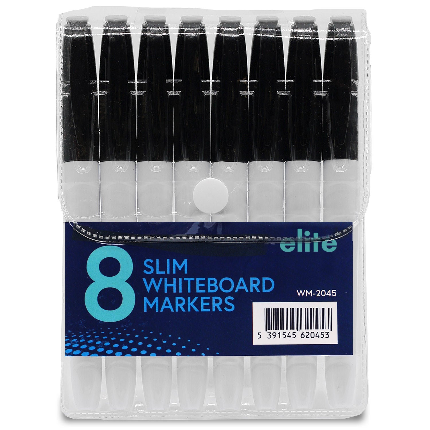 Slim Whiteboard Markers 8-Pk (Black)