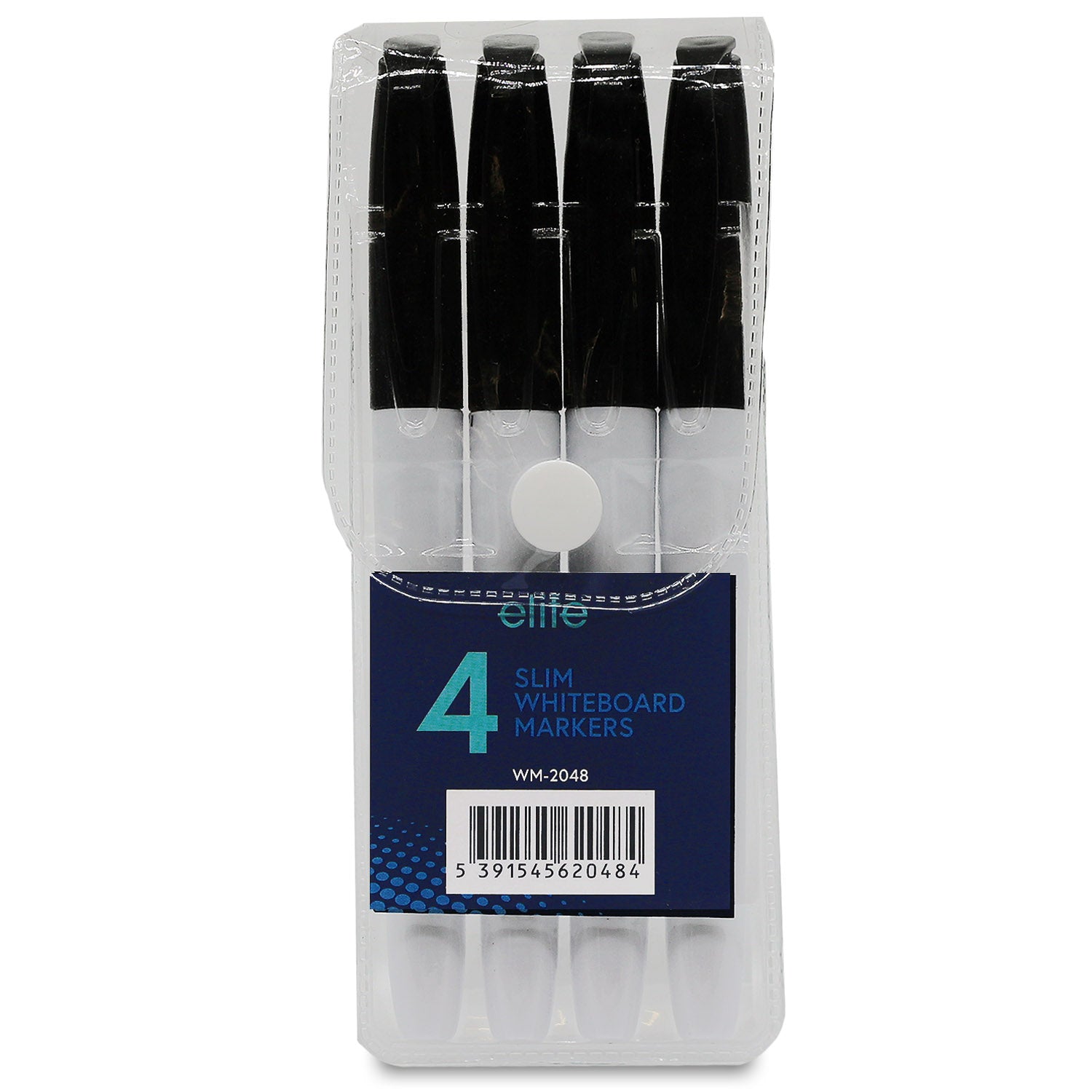 Slim Whiteboard Markers 4-Pk (Black)