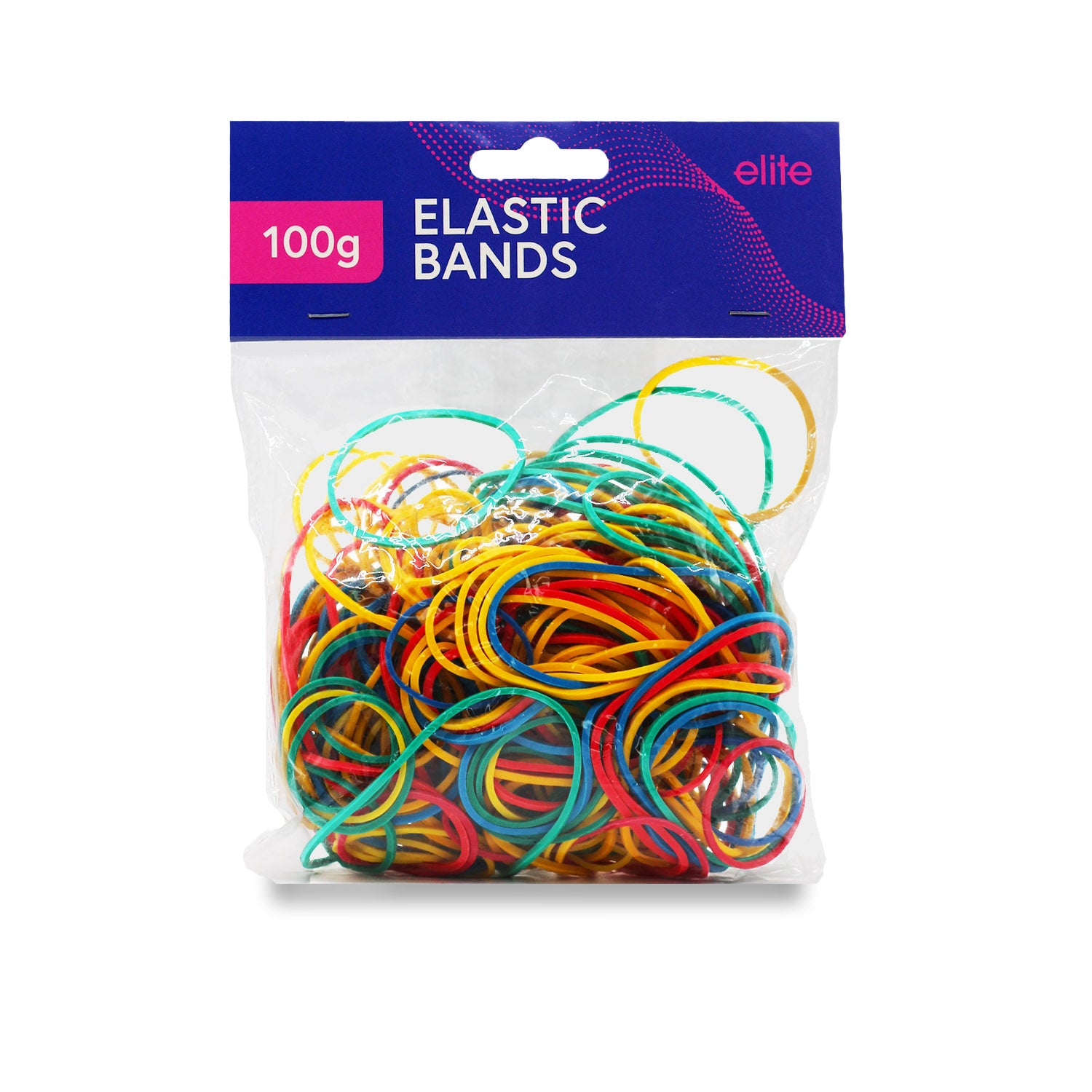 Assorted Elastic Bands 100g (Brights)