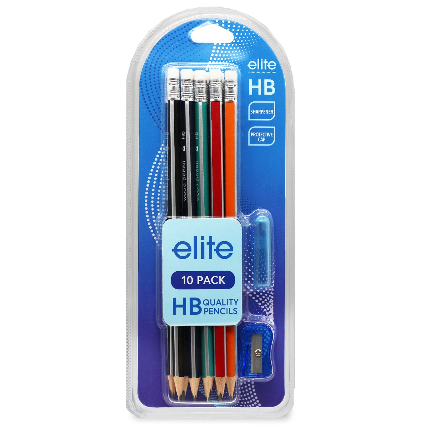 HB Pencils with Sharpener 10Pk (Stripes)