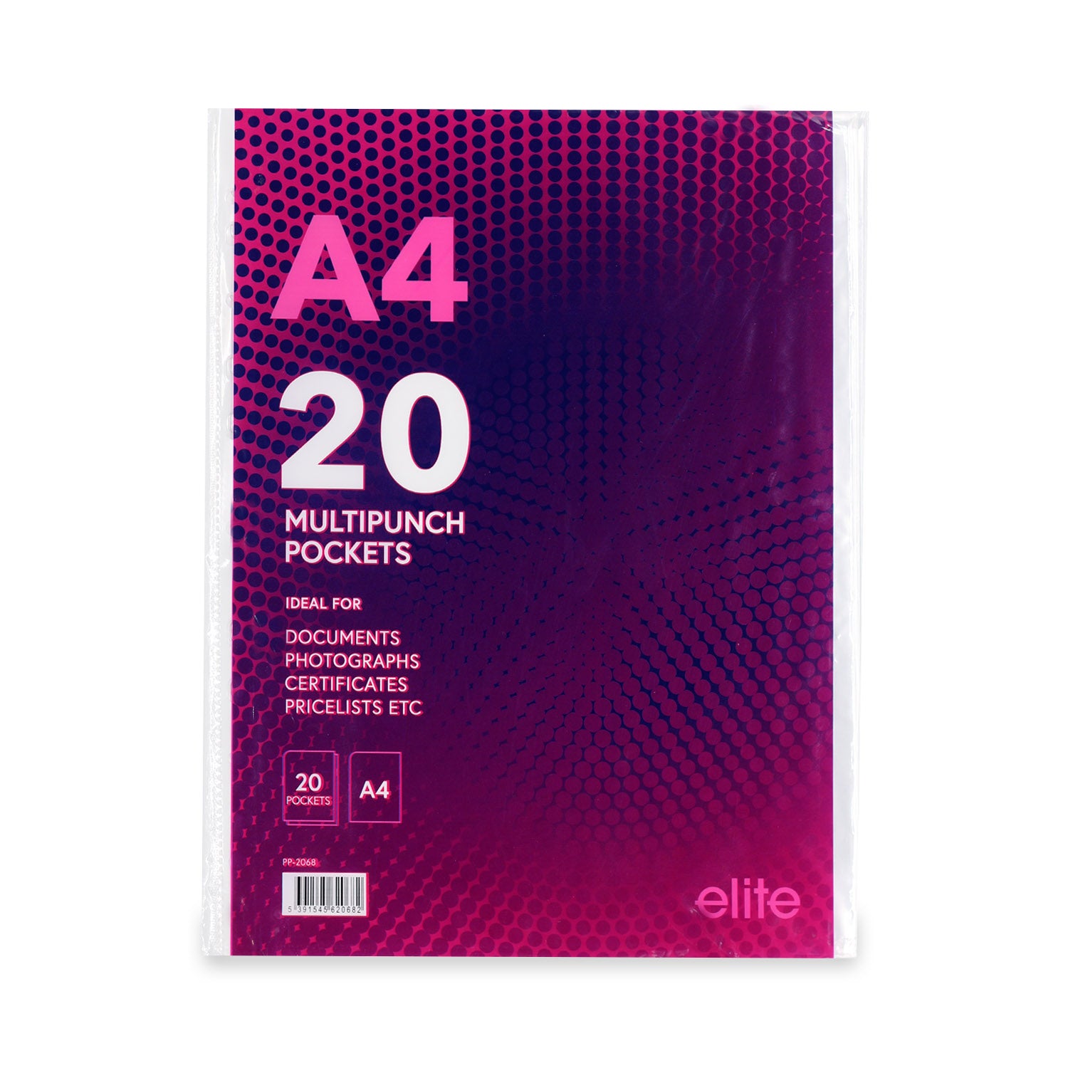 A4 Clear Punched Poly Pockets 20Pk