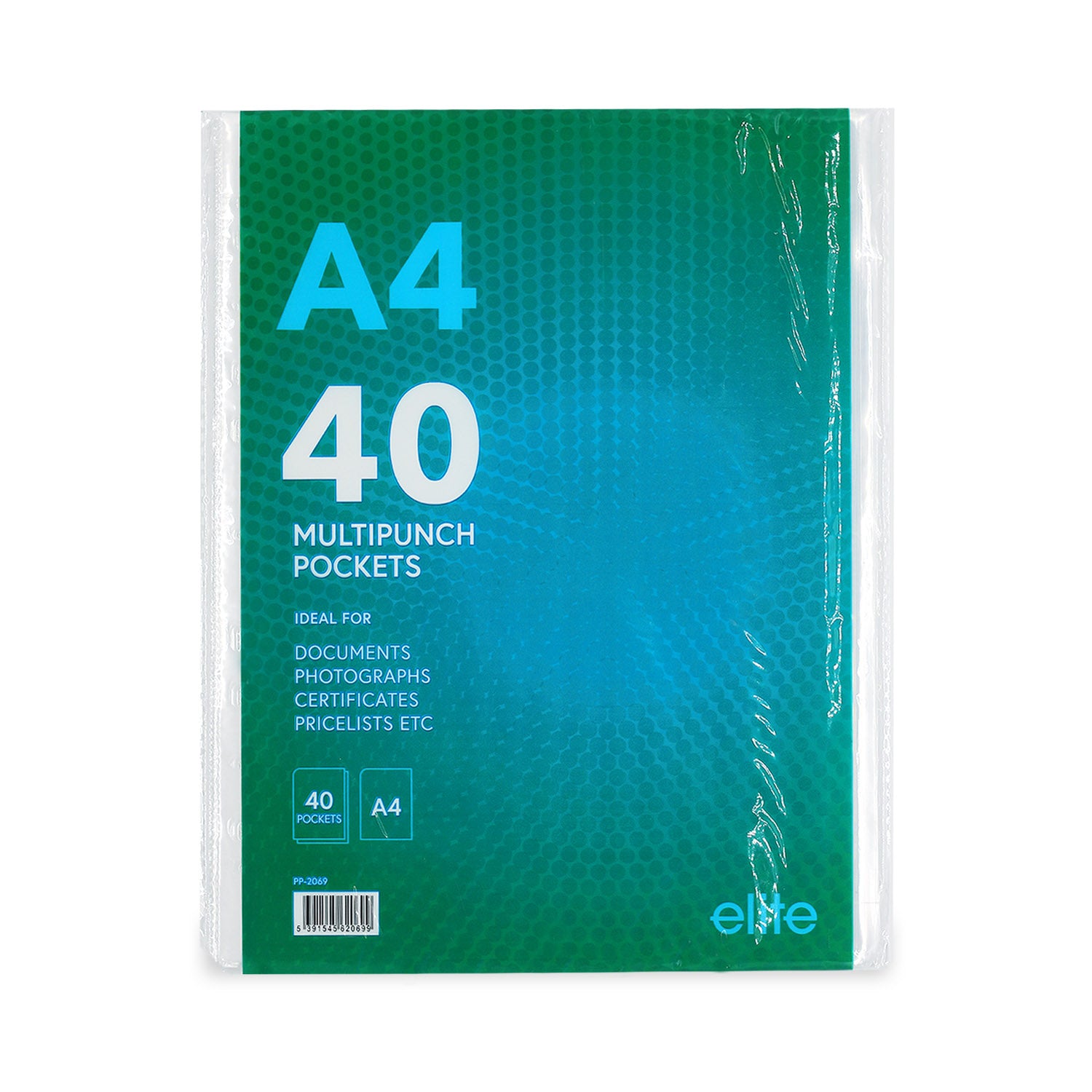 A4 Clear Punched Poly Pockets 40Pk