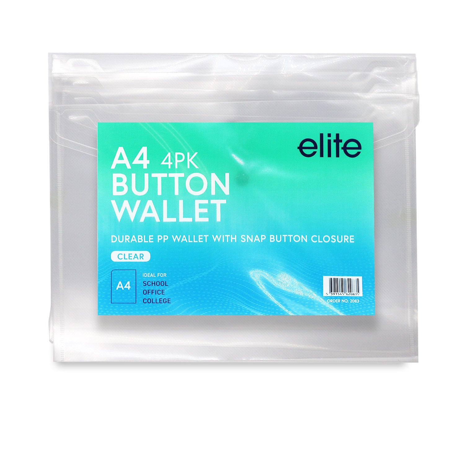 A4 Clear Document Wallet 4-Pk