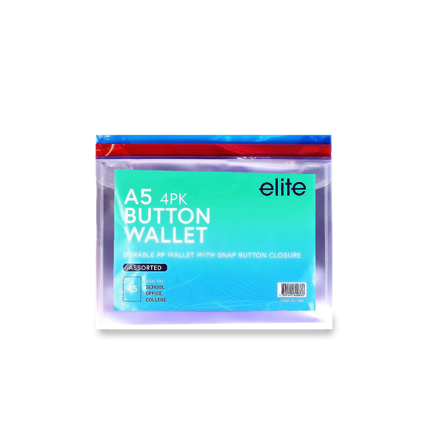 A5 Document Wallet 4-Pk (Multi)