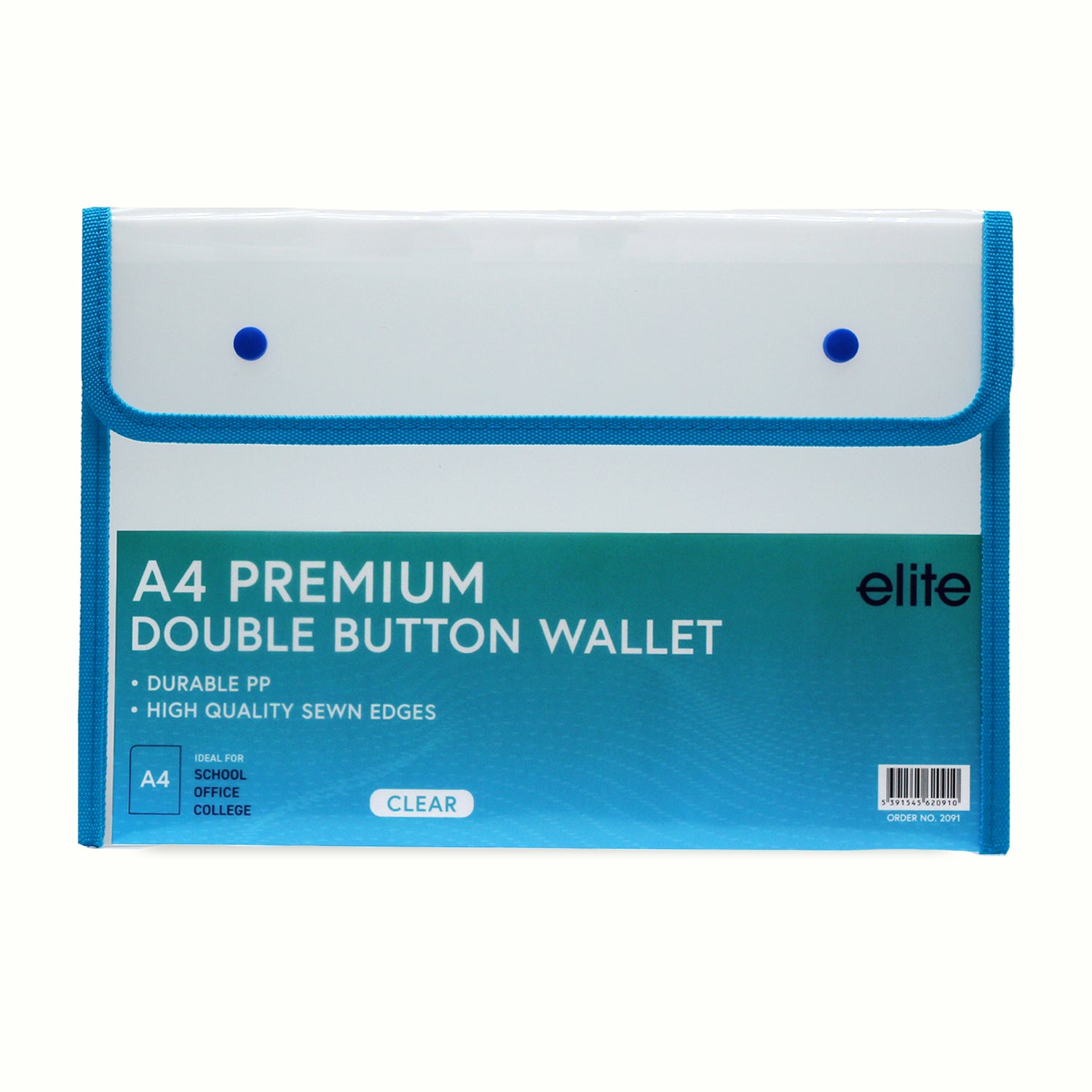 A4 Premium Wallet Folder with Double Button - Assorted Colours