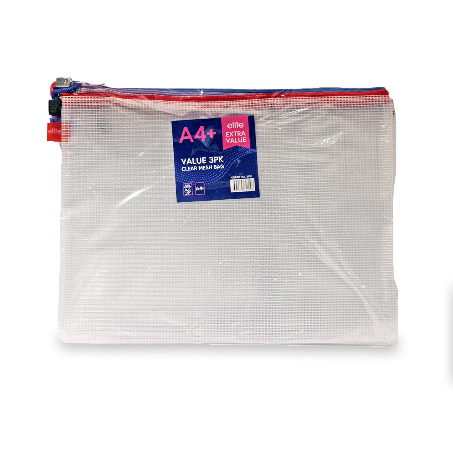 A4+ Value Mesh Bag 3-Pack Clear