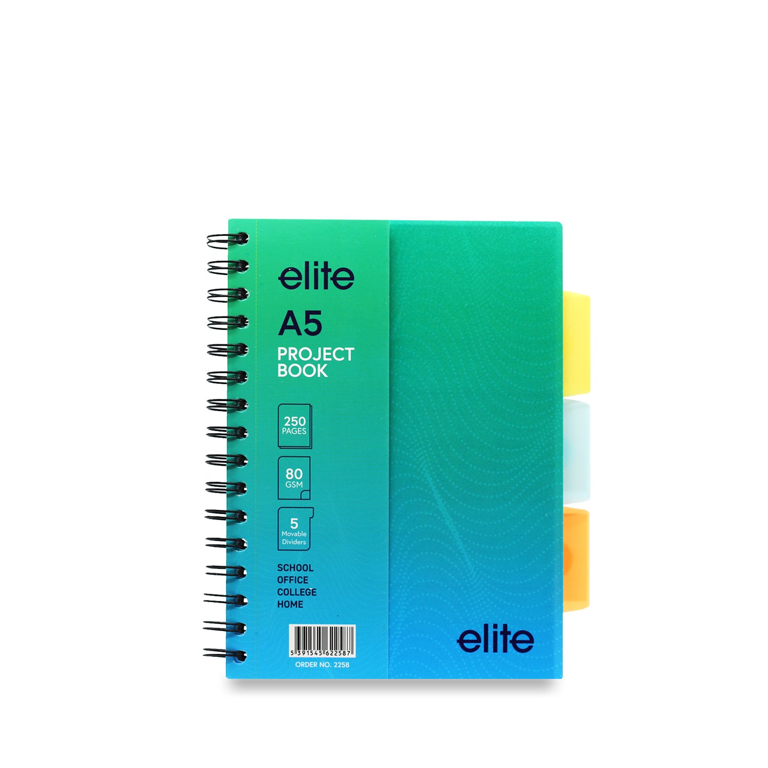 A5 Spiral Project Notebook with Dividers - 250 Pages