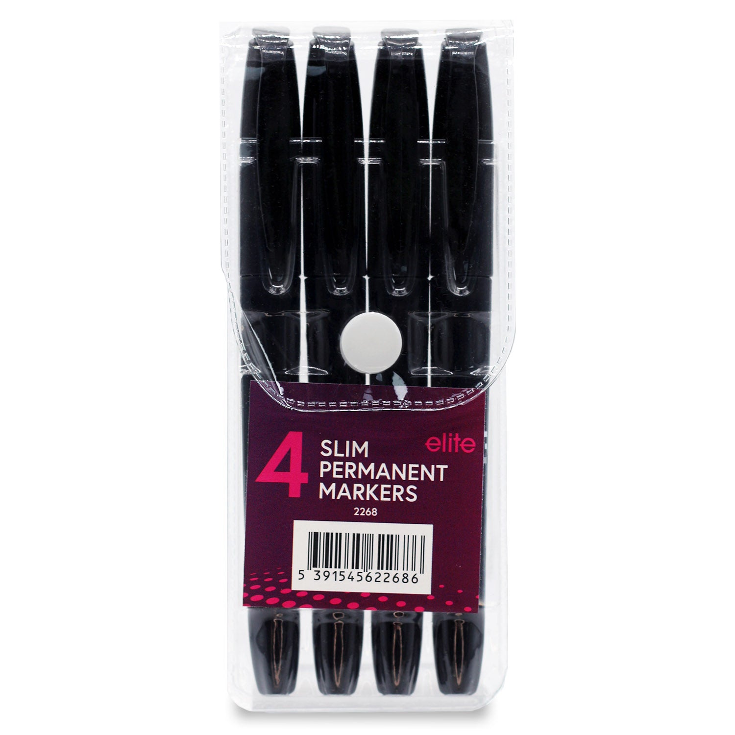 Slim Permanent Markers 4-Pk (Black)