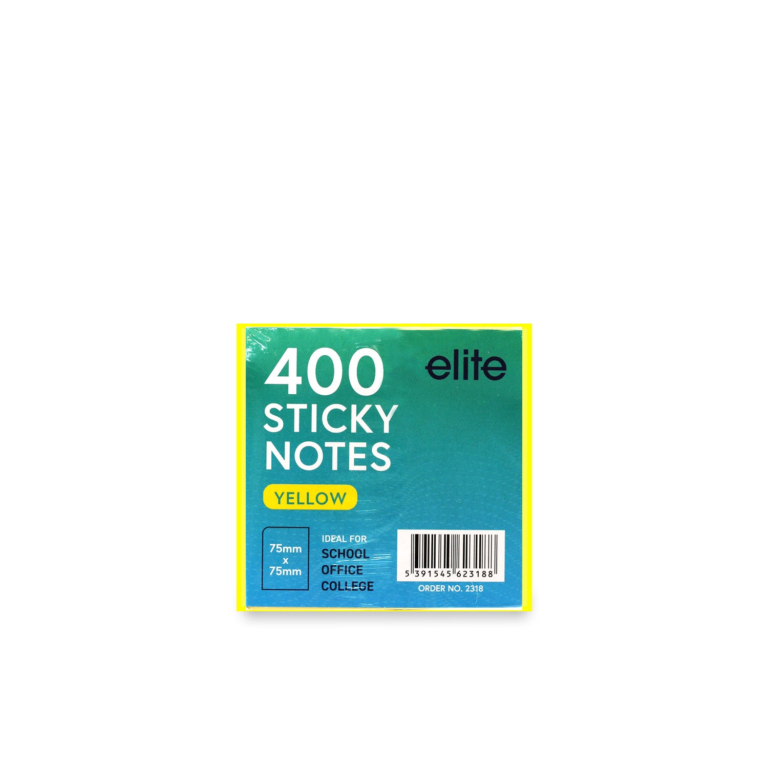 75mm Sticky Note Pad 400 Sheets (Yellow)