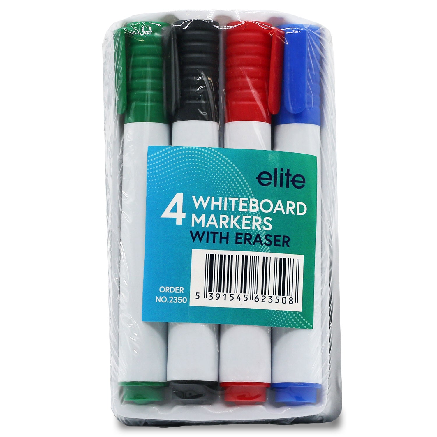 Whiteboard Markers 4-Pk with Eraser (Primary)